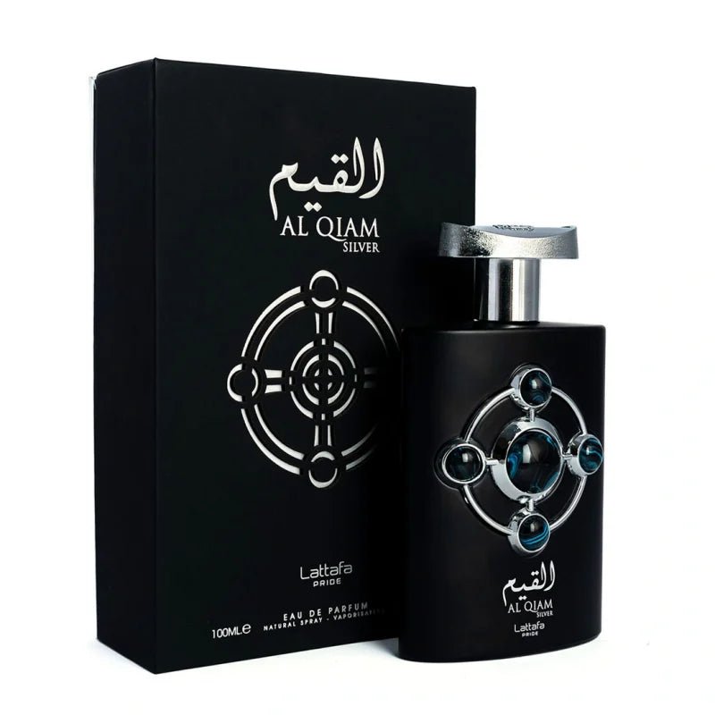 al qiam silver boteela con caja lattafa pride perfume oriental