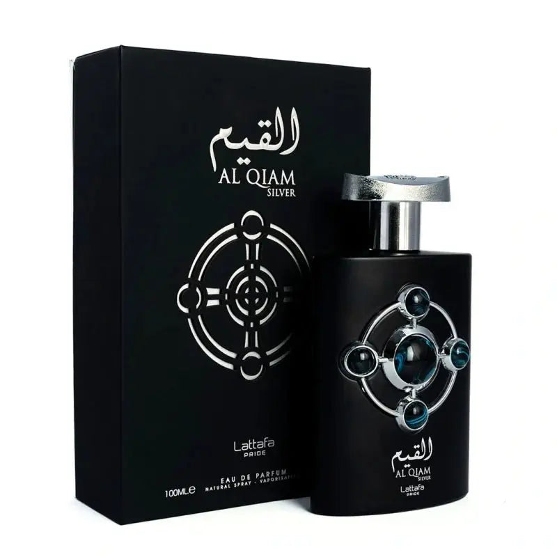 al qiam silver boteela con caja lattafa pride perfume oriental