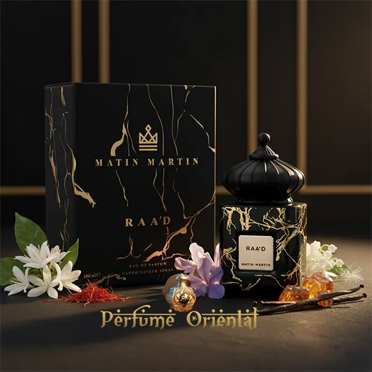 RAA'D de MATIN MARTIN EDP 100 ml – perfume oriental especiado con lirio de los valles, ámbar y haba tonka – luxury black bottle by Perfume Oriental