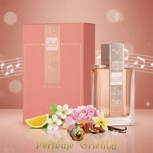 Perfume árabe Angham Second Song 100ml Lattafa fragancia femenina floral dulce con vainilla y cítricos