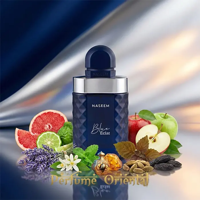 Blue Éclat Naseem 100ml perfume árabe sin alcohol con pomelo, bergamota, manzana, lavanda y maderas