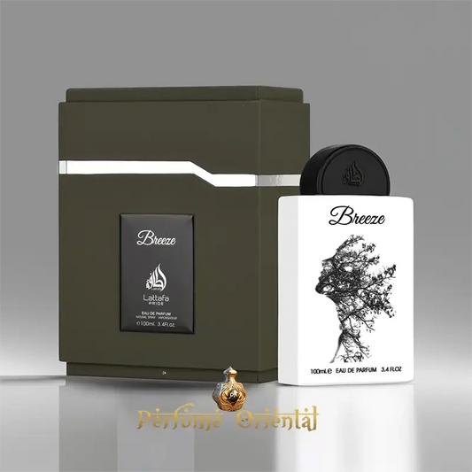 Perfume Oriental BREEZE -Lattafa Pride con caja y botella