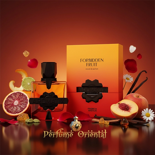 "FORBIDDEN FRUIT de AROMATIX X FRENCH AVENUE Eau de Parfum 100 ml – fragancia oriental frutal ámbar para hombre con naranja sanguina, melocotón y vainilla – Perfume Oriental