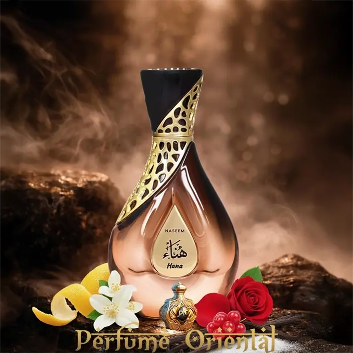 Hana Naseem 55ml perfume árabe con limón, rosa, vainilla y frutos rojos