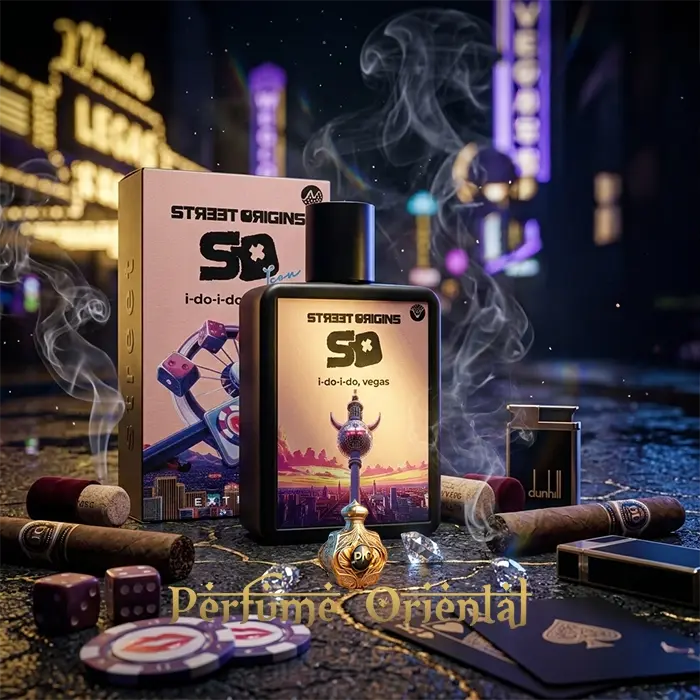 Perfume árabe I Do I Do Vegas 75ml Extrait Street Origins Fragrance World estilo nocturno urbano con notas dulces y especiadas