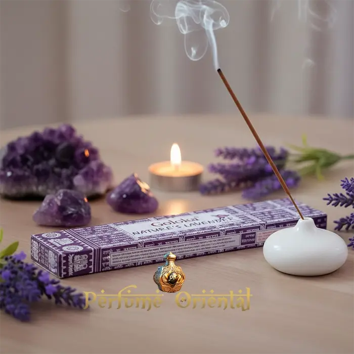 GOLOKA Nature Lavanda Incienso Masala 15g – Incienso natural de lavanda para meditación, relajación y purificación del ambiente