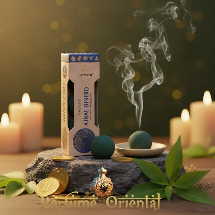 OMTIRTH Esferas Mágicas Atrae Dinero x4 – Resinas naturales para rituales de prosperidad y abundancia energética.
