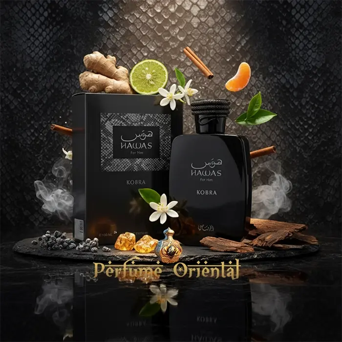 Perfume RASASI HAWAS KOBRA Eau de Parfum hombre, fragancia oriental amaderada con jengibre, canela y ámbar
