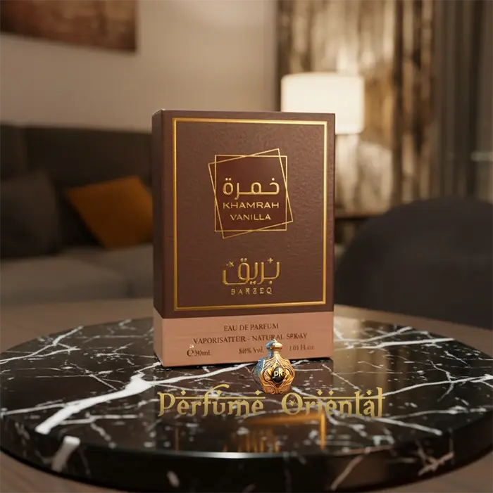 Perfume KHAMRAH VANILLA 30 ml by BAREEQ – fragancia oriental dulce y cálida de vainilla