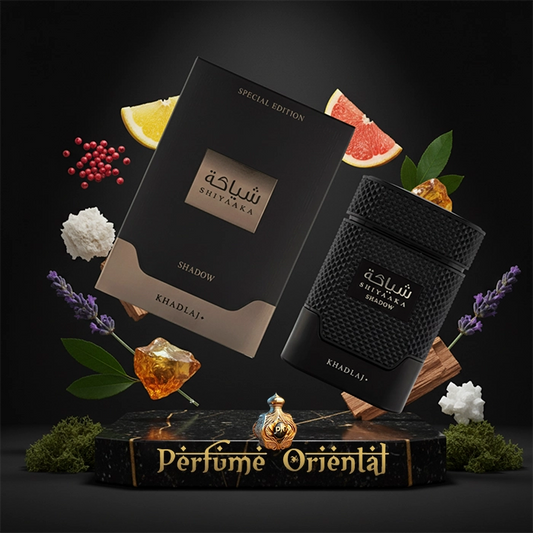 Perfume KHADLAJ SHIYAAKA SHADOW Eau de Parfum 100 ml para hombre, fragancia oriental especiada con pomelo y lavanda