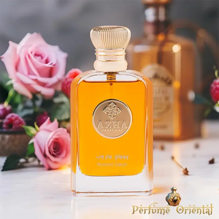 WOODY DROP de AZHA PERFUMES – Perfume oriental unisex con frambuesa, rosa, sándalo, ámbar y cuero