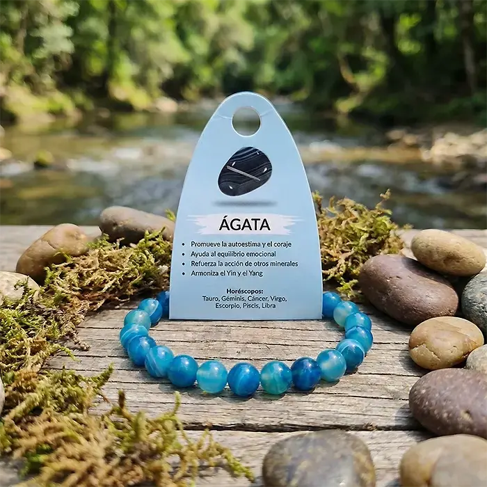 Pulsera de Ágata Azul – Equilibrio Emocional y Confianza Interior AURYSTONE