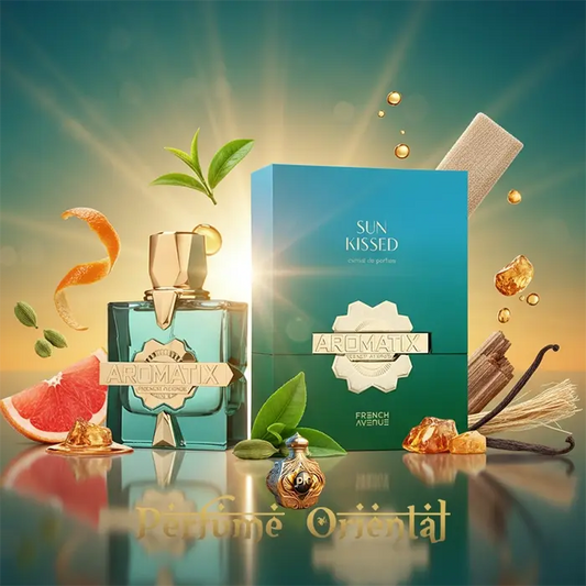 SUN KISSED de AROMATIX X FRENCH AVENUE Eau de Parfum 100 ml – fragancia oriental amaderada y cÃtrica con pomelo, bergamota, té y vainilla – Perfume Oriental