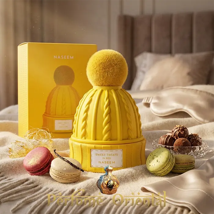 Sweet Treats in Bed Naseem 80ml perfume árabe sin alcohol con macarons y bombones – fragancia dulce vainilla y frutos rojos