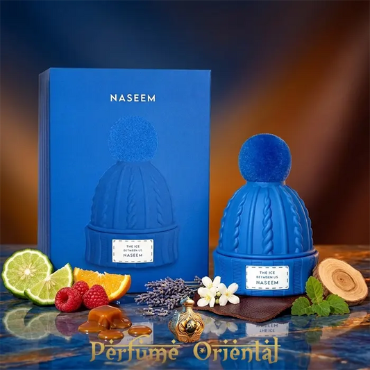 The Ice Between Us Naseem 80ml perfume árabe sin alcohol con caja original – notas cítricas, frambuesa, lavanda y maderas