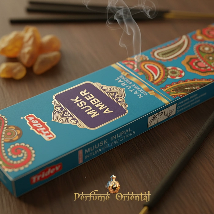 Incienso artesanal TRIDEV Musk Ambar – Ideal para armonizar el ambiente y elevar la energía del hogar.