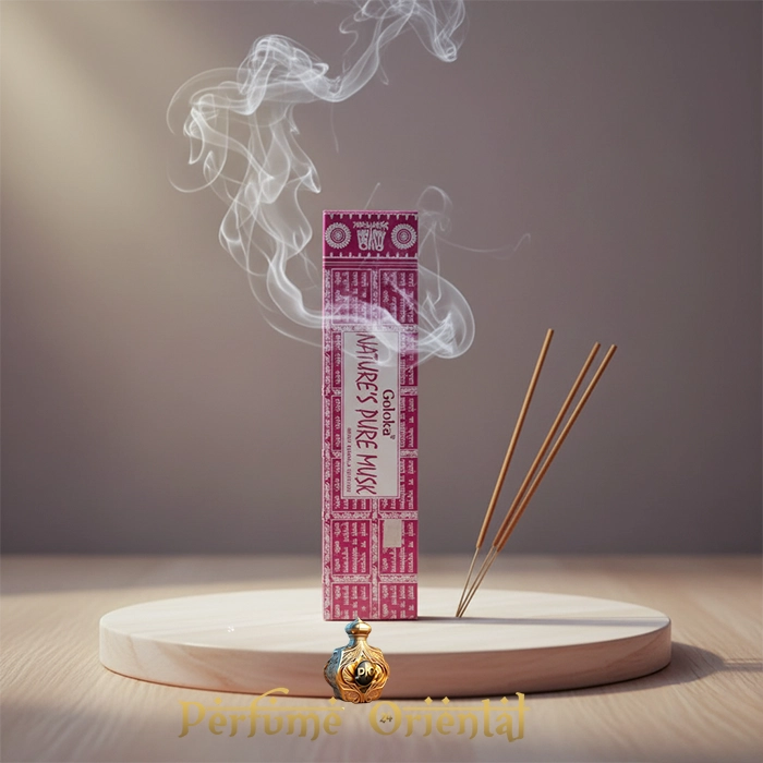 GOLOKA Nature Musk Incienso Masala 15g – Aroma cálido y floral que armoniza cuerpo y espíritu.