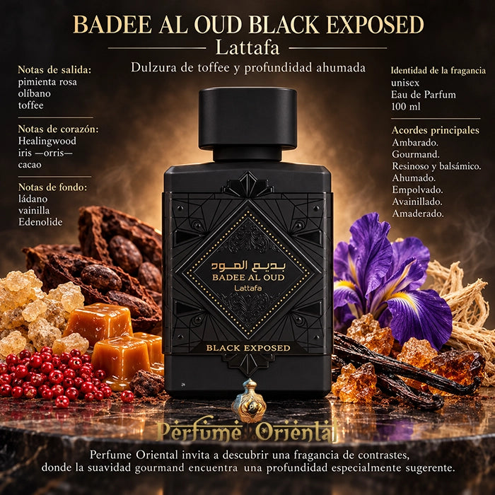 Badee Al Oud Black Exposed – Notas olfativas – Perfume Oriental