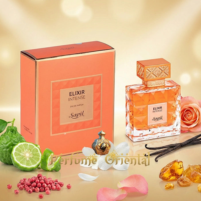 SAPIL ELIXIR INTENSE Eau de Parfum frasco y caja perfume niche oriental