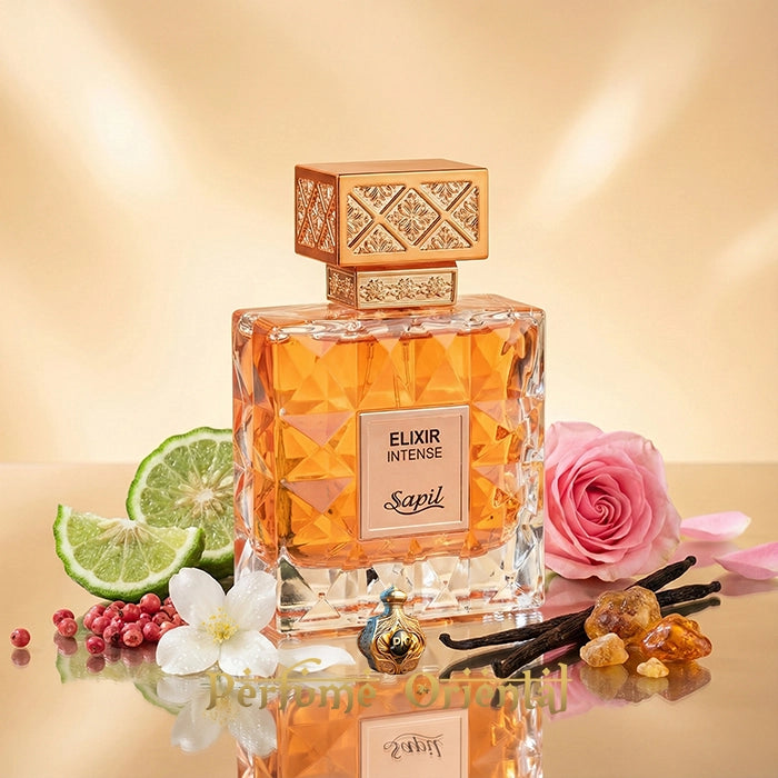 SAPIL ELIXIR INTENSE perfume árabe unisex dulce floral con vainilla