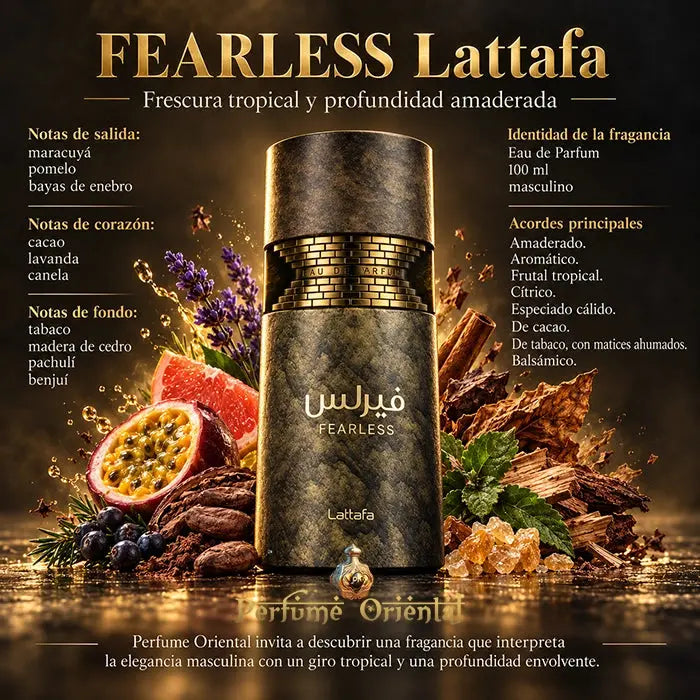 Notas olfativas de Fearless de Lattafa – Perfume Oriental