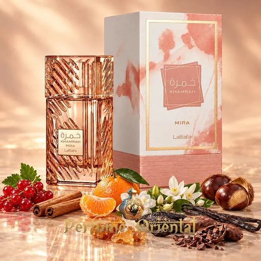 Khamrah Mira de Lattafa EDP 100 ml – Frasco con caja