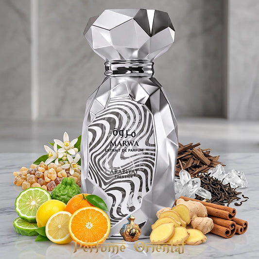 Marwa Extrait De Parfum Arabiyat Prestige Con Bergamota Limón Naranja Jengibre Canela Y Maderas