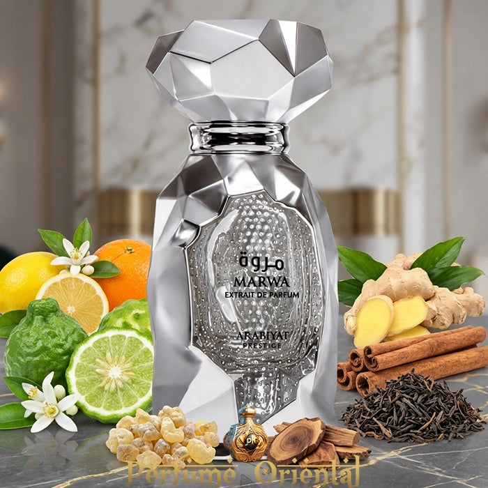 Marwa Extrait De Parfum 60 Ml Arabiyat Prestige Con Cítricos Jengibre Canela Y Té Negro