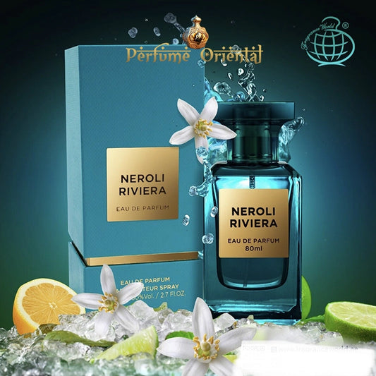 Frasco NEROLI RIVIERA de FRAGRANCE WORLD – perfume cítrico floral orienta