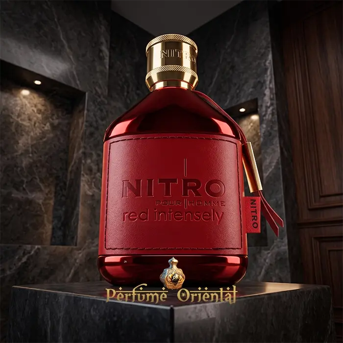 Nitro Red Intensely Eau De Parfum Dumont Botella Hero Shot Roja Estilo Masculino Elegante