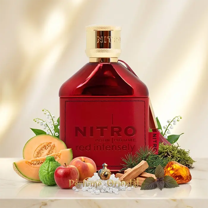 Nitro Red Intensely Perfume Árabe Dumont 100ml Fragancia Masculina Con Ámbar Pachuli Sándalo Y Musgo