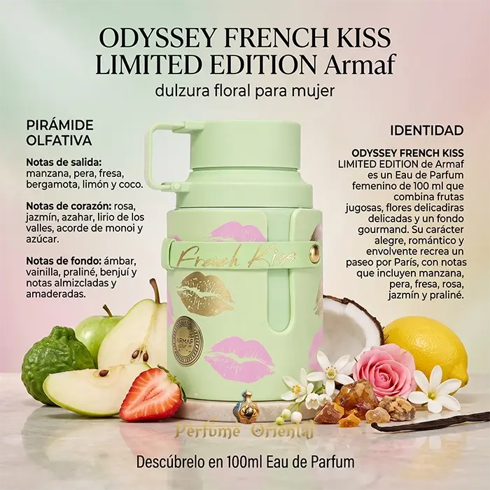 Odyssey French Kiss Limited Edition Armaf 100 Ml Con Pirámide Olfativa