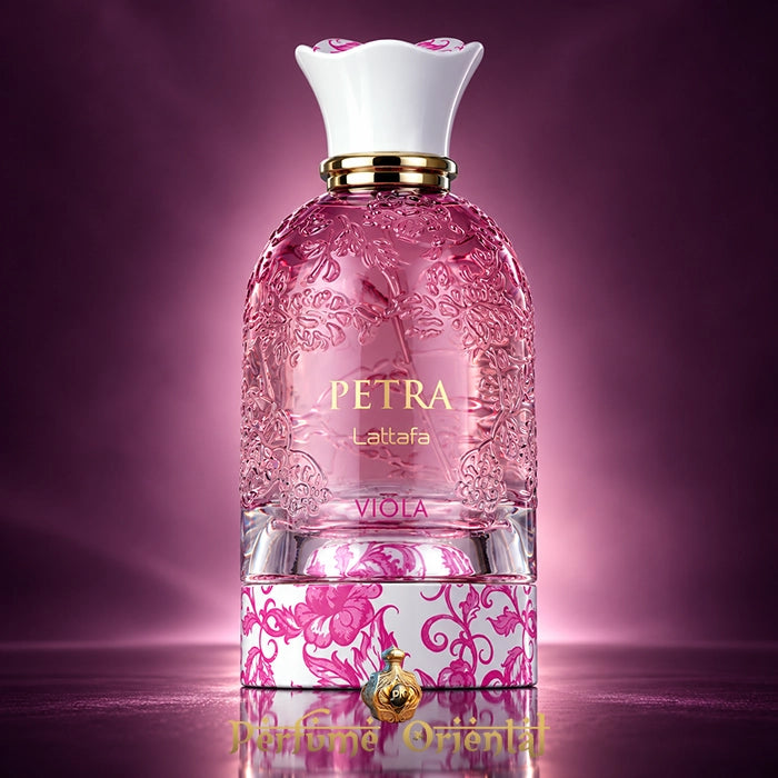 Petra Viola de Lattafa EDP 100 ml – Detalle del frasco