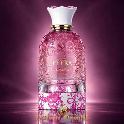 Petra Viola de Lattafa EDP 100 ml – Detalle del frasco