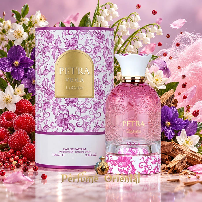 Petra Viola de Lattafa EDP 100 ml – Frasco con caja
