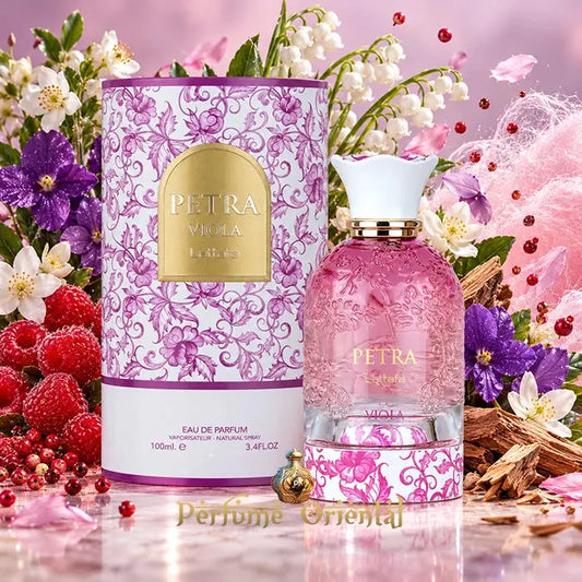 Petra Viola de Lattafa EDP 100 ml – Frasco con caja