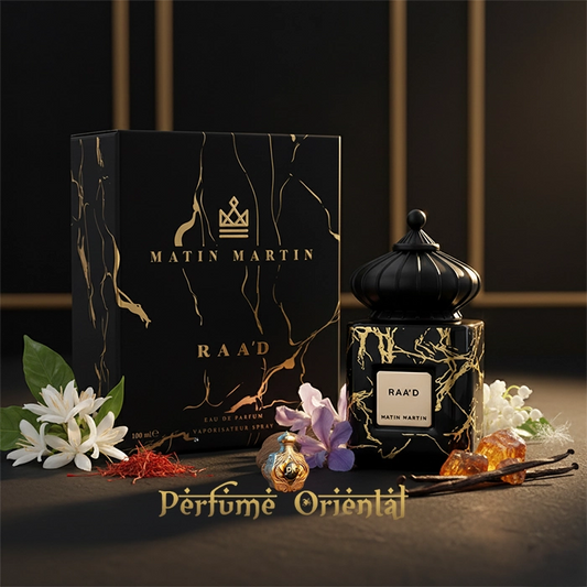 RAA'D de MATIN MARTIN EDP 100 ml – perfume oriental especiado con lirio de los valles, ámbar y haba tonka – luxury black bottle by Perfume Oriental