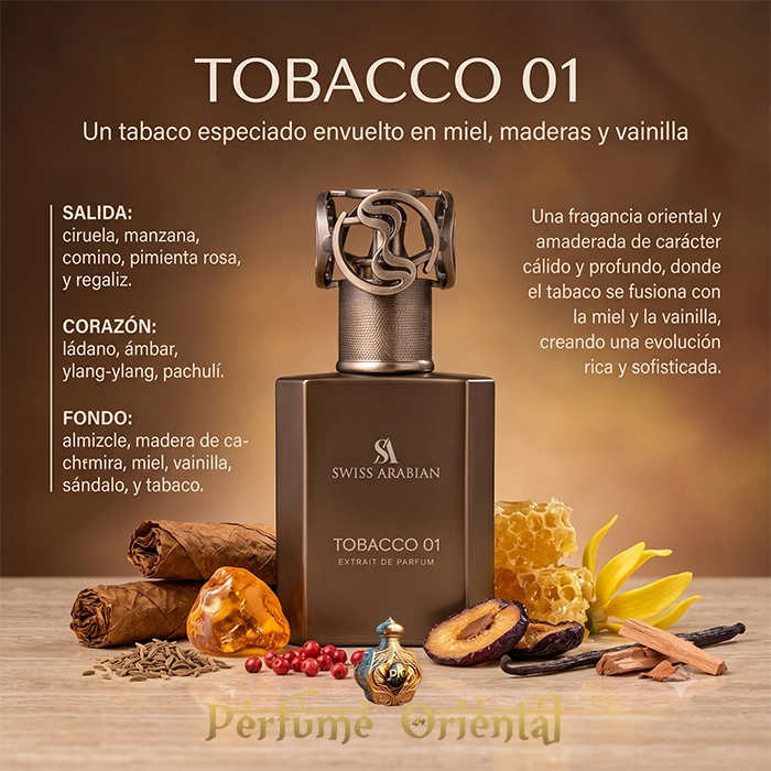 Tobacco 01 Swiss Arabian Extrait De Parfum 50 Ml Con Pirámide Olfativa