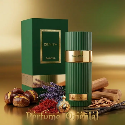 Zenith Santal French Avenue Eau de Parfum 100ml perfume árabe masculino con sándalo, vainilla, azafrán y castaña, packaging de lujo