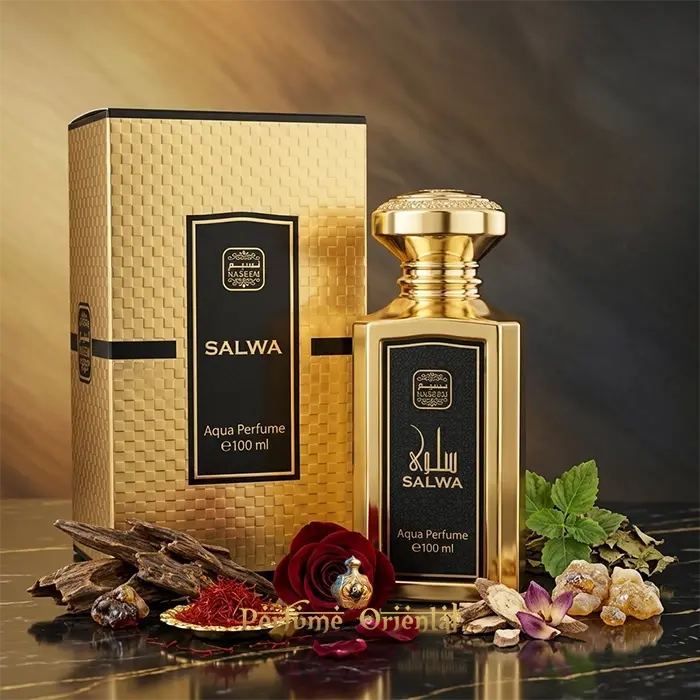 Salwa Naseem Con Caja Perfume Arabe Aqua Sin Alcohol 100ml Oud Rosa Azafran Balsamico Unisex Lujo