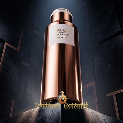 Belle Paris Belvico Armaf Perfume Botella Hero Shot Diseño Elegante Aroma Floral Amaderado Con Oud
