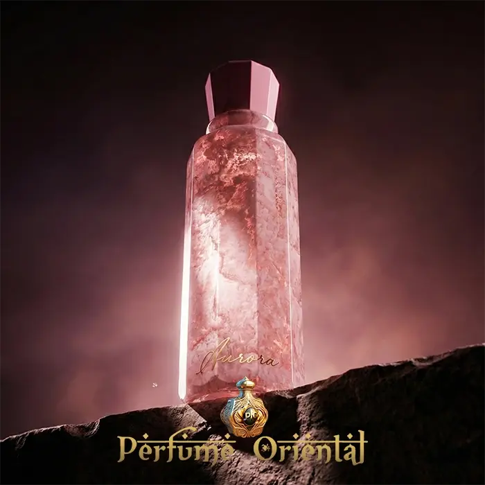 Aurora Naseem Sky Collection 100ml perfume árabe femenino frasco rosa marmoleado elegante