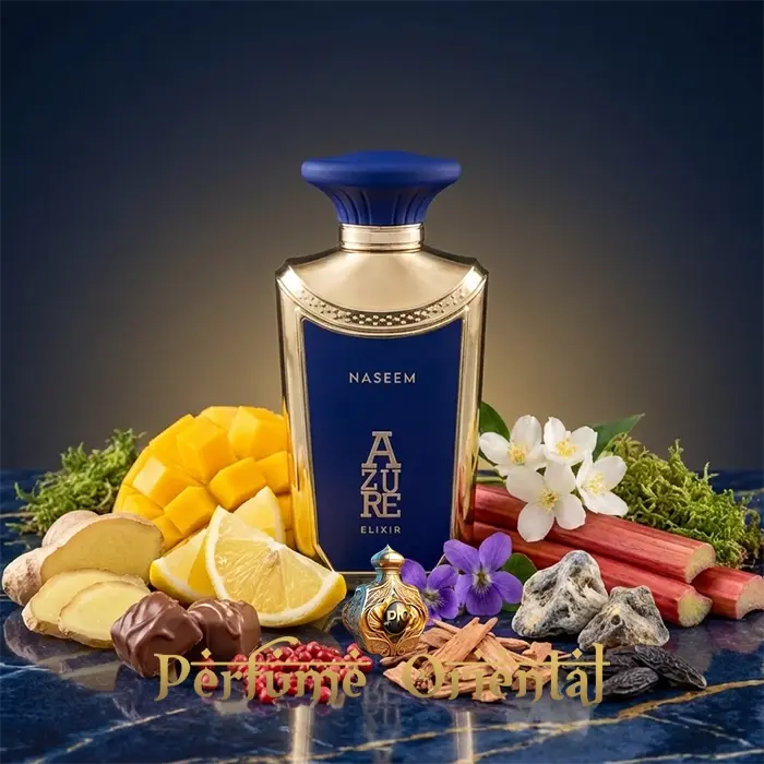 Azure Aurum Elixir Naseem perfume árabe 100ml con mango, jengibre, limón, flores blancas y maderas