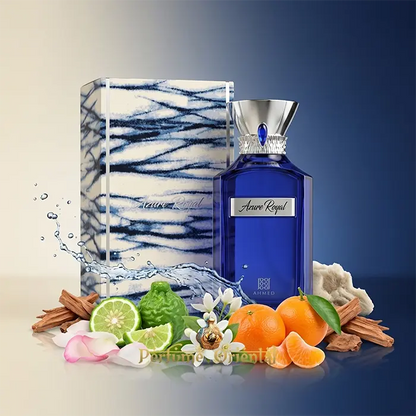 Azure Royal Ahmed Al Maghribi Con Caja Perfume Arabe Fresco Acuatico Floral Amaderado Uso Diario Elegante