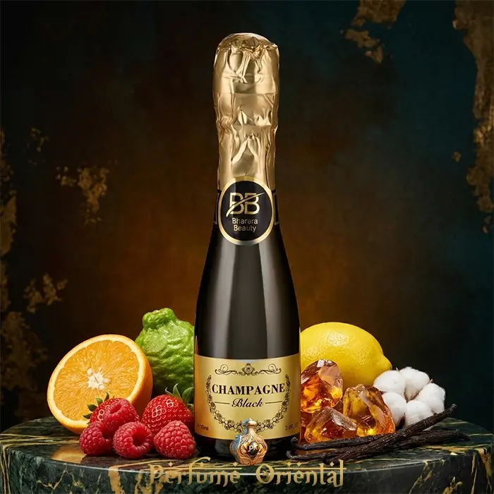 bharara champagne black perfume arabe hombre 100ml fragancia citrica fresca con vainilla almizcle blanco y ambar perfume elegante