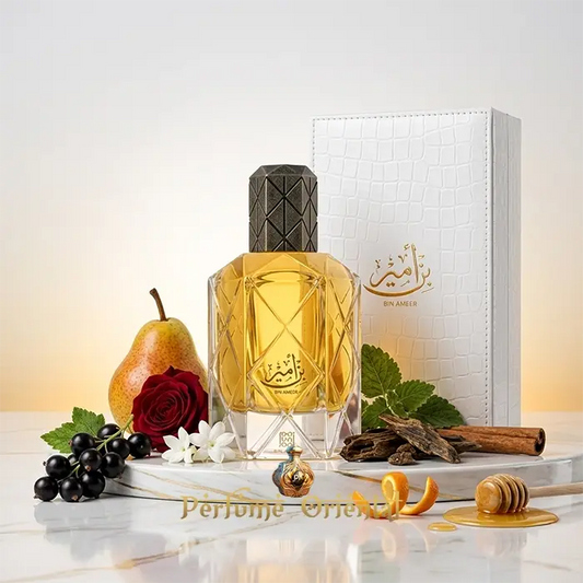 bin ameer ahmed al maghribi perfume arabe unisex 90ml con caja original fragancia dulce afrutada con miel y oud sofisticado