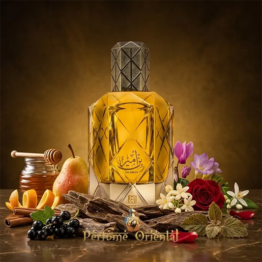 bin ameer ahmed al maghribi perfume arabe extrait fragancia intensa dulce con frutas miel y fondo oud ambarado elegante