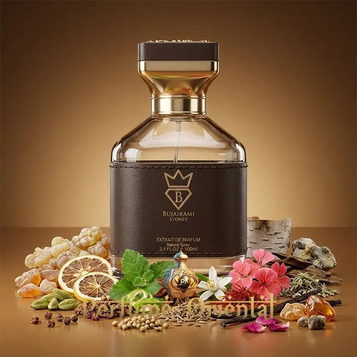 Perfume oriental Boss Life Extrait de Parfum Bujairami fragancia cálida con maderas y resinas