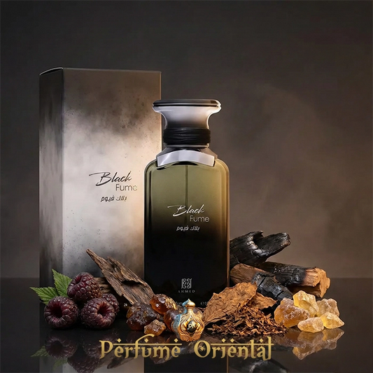 Black Fume Ahmed Al Maghribi perfume niche oriental frambuesa oud tabaco composición artística