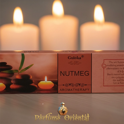Incienso artesanal Goloka Nutmeg – Elaborado con esencias naturales para equilibrio y claridad mental.